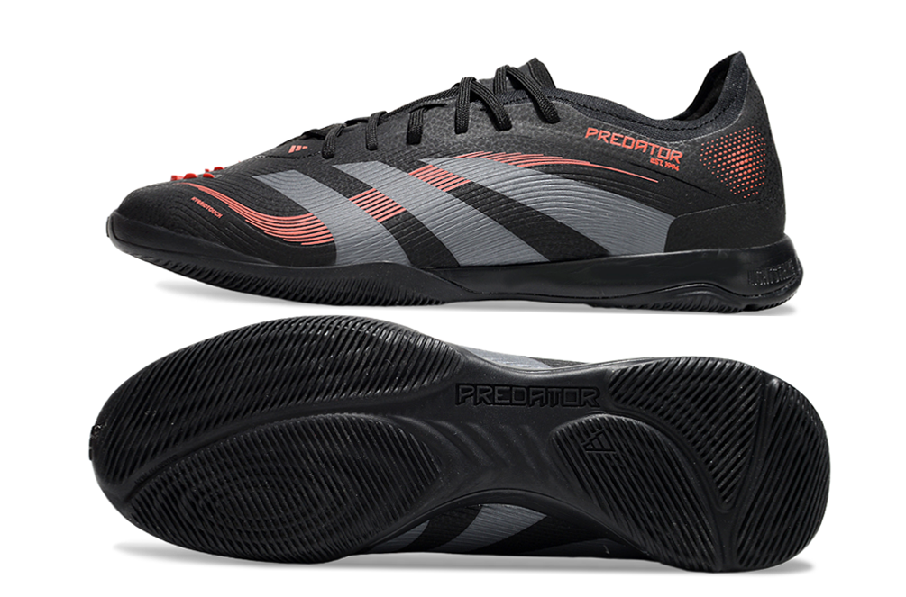 Tênis Futsal Adidas Predator Elite Fold-Over Tongue IC - Preta, Cinza e Vermelha