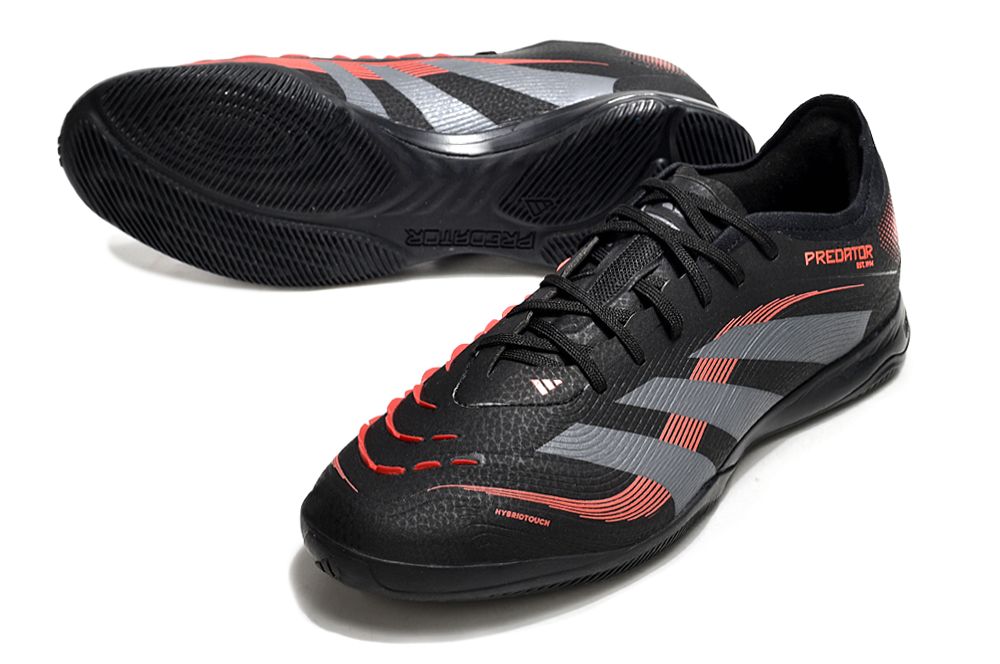 Tênis Futsal Adidas Predator Elite Fold-Over Tongue IC - Preta, Cinza e Vermelha