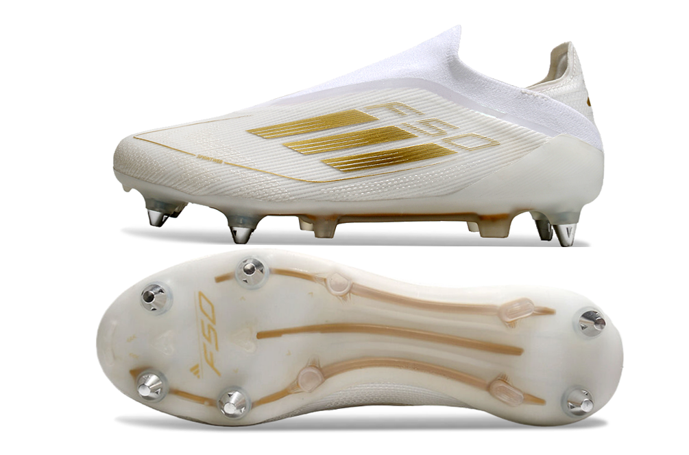 Adidas F50 Elite Laceless SG - Branco Dourado