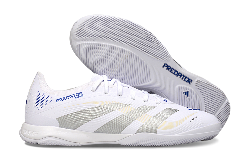 Tênis Futsal Adidas Predator Elite Fold-Over Tongue IC - Branca, Cinza e Dourada