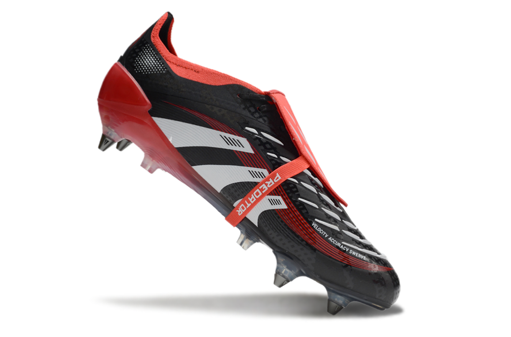 Adidas Predator Elite Tongue SG - Preto Vermelho
