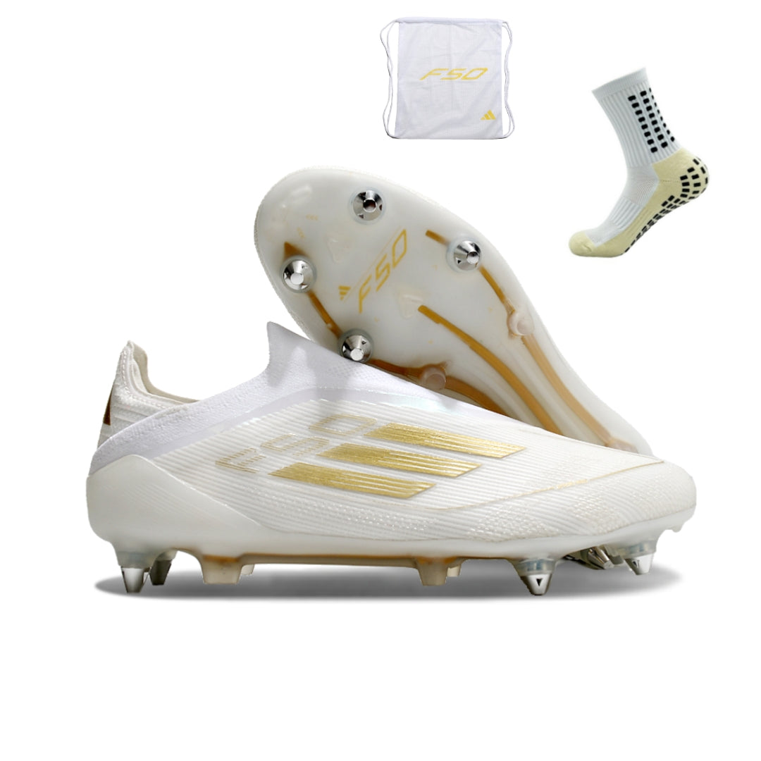 Adidas F50 Elite Laceless SG - Branco Dourado