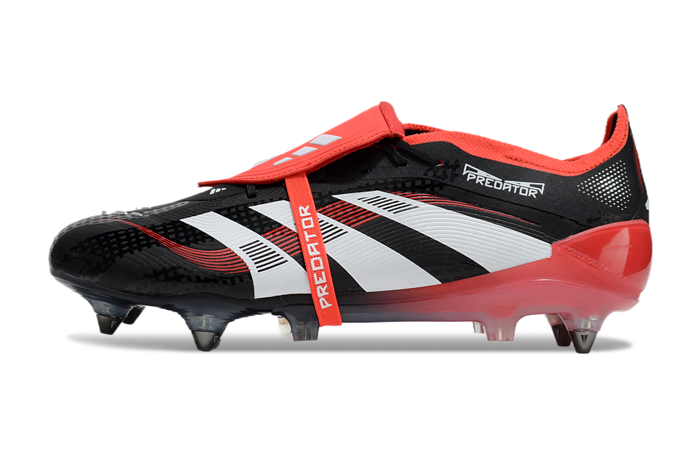 Adidas Predator Elite Tongue SG - Preto Vermelho