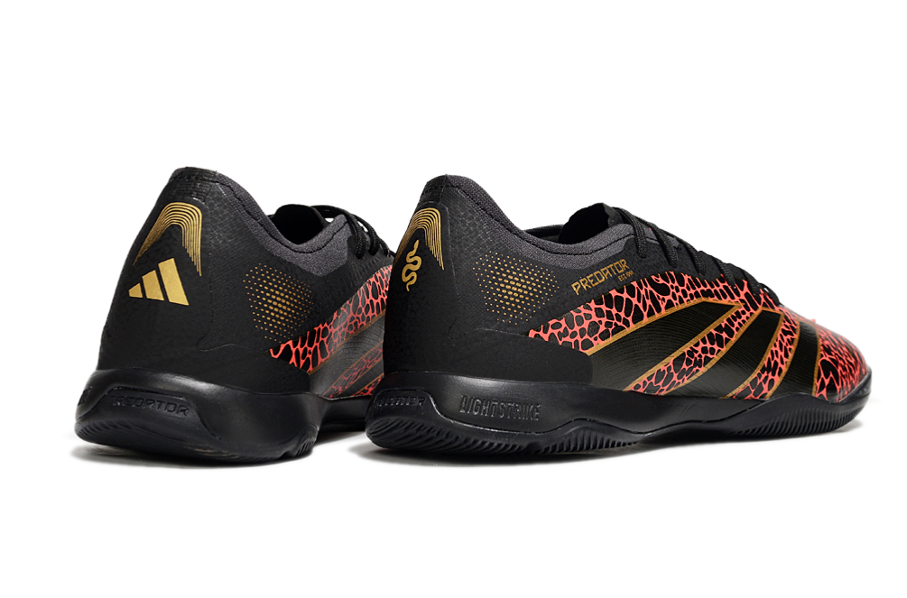 Tênis Futsal Adidas Predator Elite Fold-Over Tongue IC - Preta, Laranja e Dourada