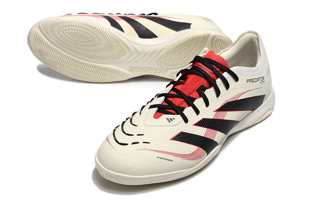 Tênis Futsal Adidas Predator Elite Fold-Over Tongue IC - Begê, Preta e Vermelha