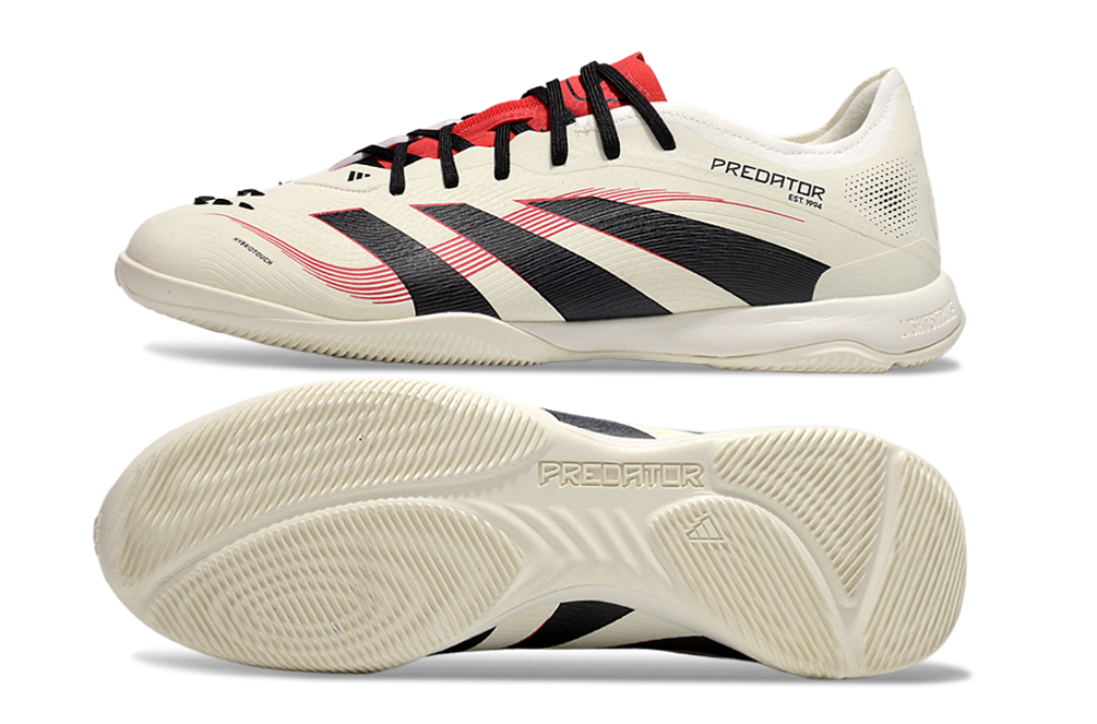 Tênis Futsal Adidas Predator Elite Fold-Over Tongue IC - Begê, Preta e Vermelha