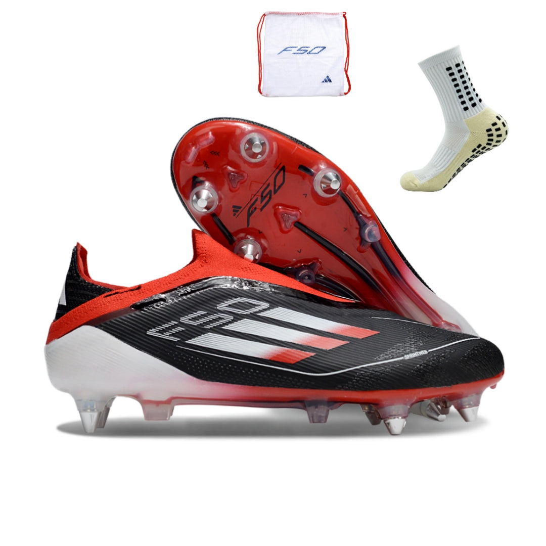 Adidas F50 Elite Laceless SG - Preto Vermelho